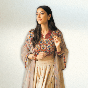Embroidered Beige Lehenga